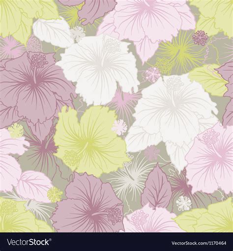 Elegance Seamless Pastel Flower Pattern Royalty Free Vector