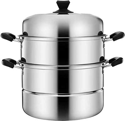 Mano 2 Tier Stainless Steel Steamer Pot 11 Inch Steam Pot Set Cooking