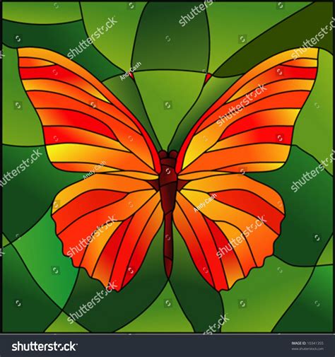 Stained Glass Butterfly Stock Vector Royalty Free 10341355