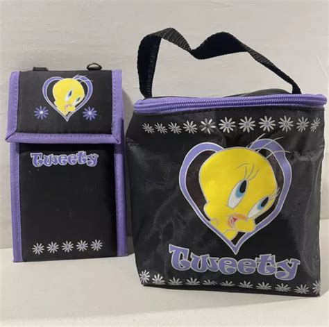 Vintage 1998 Looney Tunes Tweety Bird Carry Bag And Flat Pursebag Vgc £