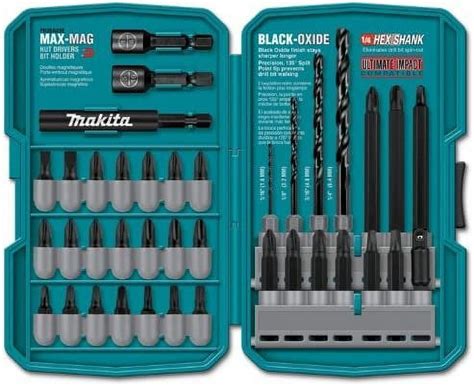 Makita T 01373 38 Piece Impact Drill Driver Bit Set Black