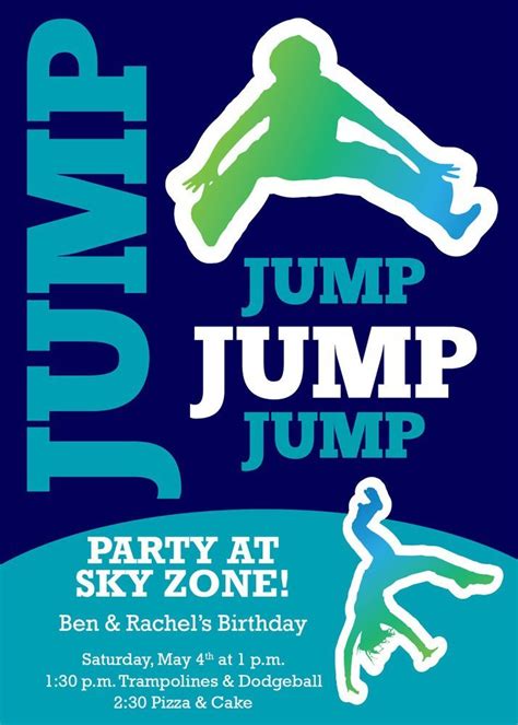 Sky Zone Birthday Invitation