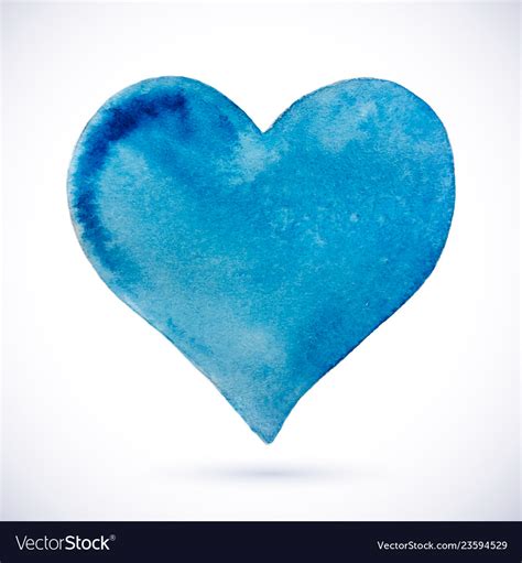 Heart Blue Natural Watercolor Royalty Free Vector Image