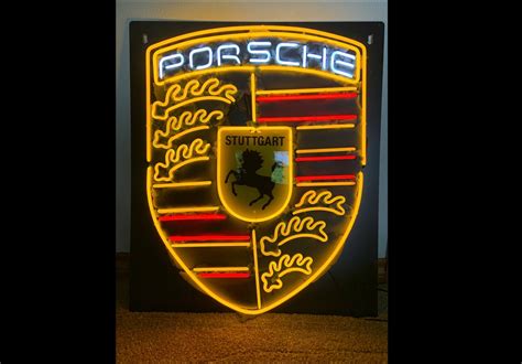 Place Bid Dt Neon Porsche Sign Pcarmarket