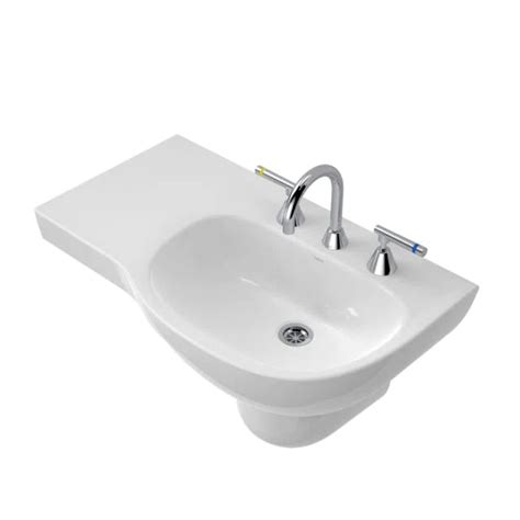 Caroma Care 700 Wall Basin 1 Tap Holes Gloss White