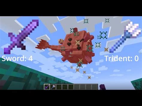 Trident Vs Sword In Minecraft On Water Mobs YouTube