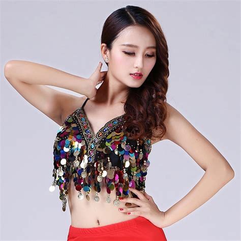 Maxbell Belly Dance Beaded Bra Sequins Tassel Top Dancing Singer