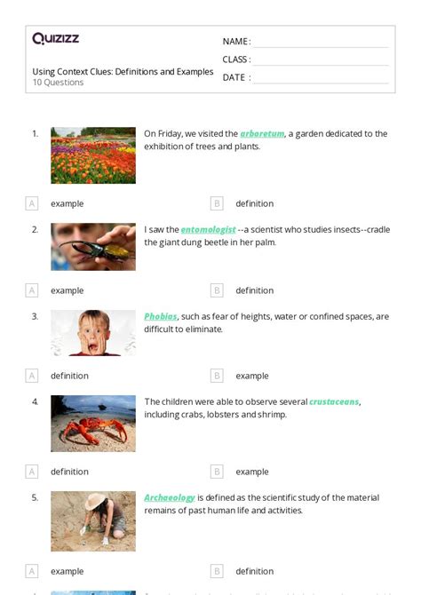 50 Determining Meaning Using Context Clues Worksheets For 4th Year On Quizizz Free And Printable