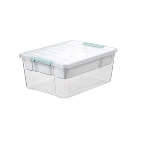 Deep Clear Plastic Stackable Storage Container Bin Box Tote with Clear ...