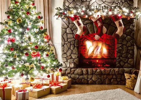 Amazon Dudaacvt X Ft Christmas Fireplace Theme Backdrop