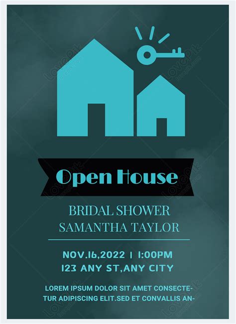 Open House Invitation Vertical Gray Template Template Imagepicture