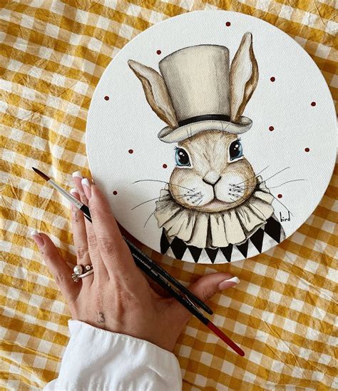 Кролик Уильям | Круглая картина, Цветное искусство, Холст