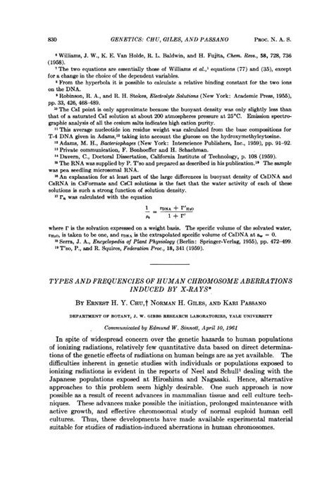 Pdf Types And Frequencies Of Human Chromosome Aberrations Induced By