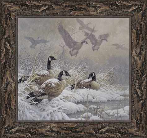 Winter Retreat by Larry Fanning 32x34 Canada Goose Geese Snow - Etsy