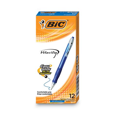 Velocity Easy Glide Ballpoint Pen Retractable Medium Mm Blue Ink