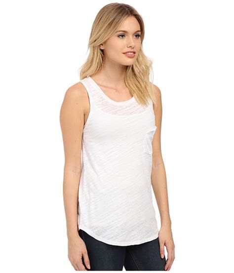 Lna Torn Pocket Tank Top White Modesens