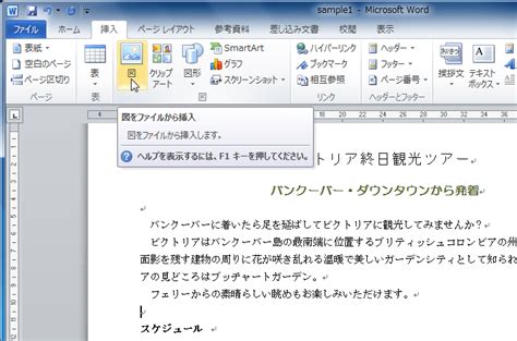 Word 2010：図を挿入するには