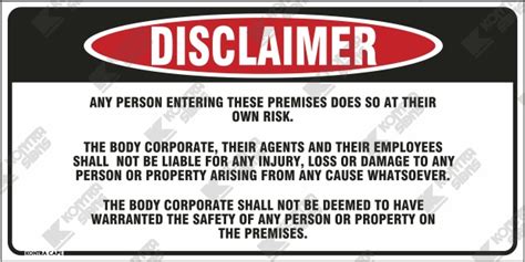 Wc Disclaimer Any Person Entering These Premises Kontra Signs