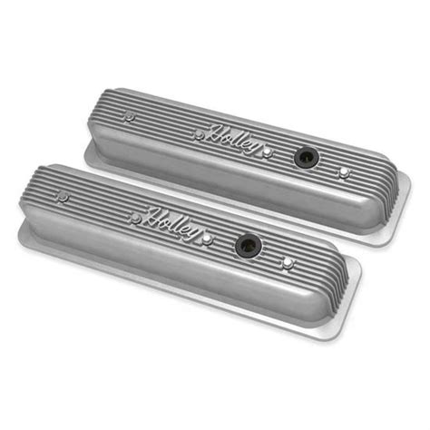 Holley Finned Valve Covers Sbc Natural Finish