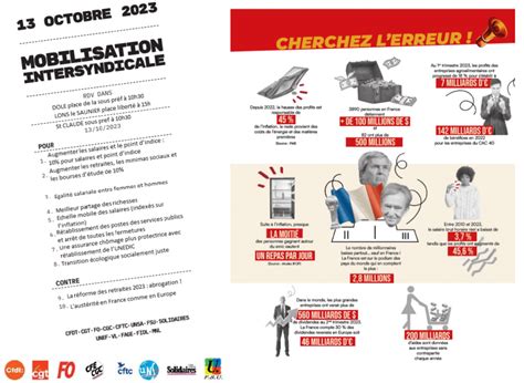 13 Octobre Mobilisation Intersyndicale Tract CGT Jura