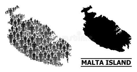 Vector Demographics Mosaic Map Of Malta Island And Solid Map Stock