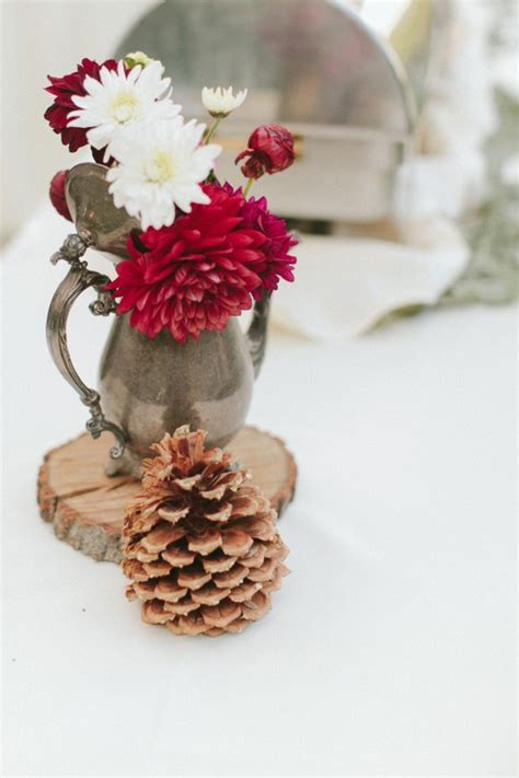 Budget Friendly Rustic Winter Pinecone Wedding Ideas