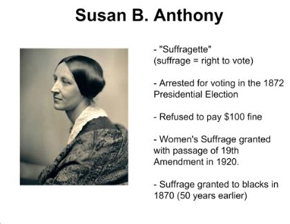 SUSAN B. ANTHONY - Biography Cause of Interest