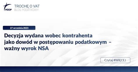 Decyzja wydana wobec kontrahenta jako dowód w postępowaniu podatkowym