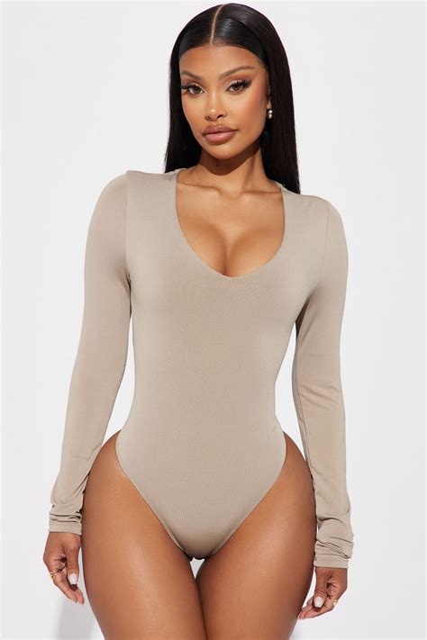 Obsessed With Me Bodysuit Taupe Fashion Nova Bodysuits Fashion Nova