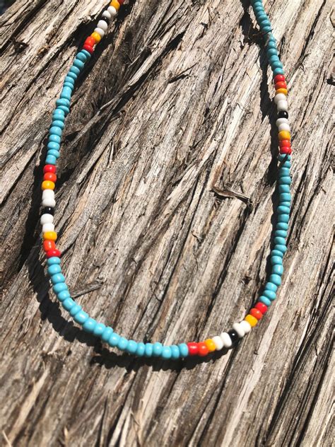 Boho Beaded Chokernecklace Seed Bead Choker Western Choker Etsy