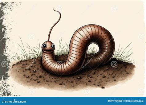 A Drawing Of An Earthworm Stock Illustration Illustration Of Isolated