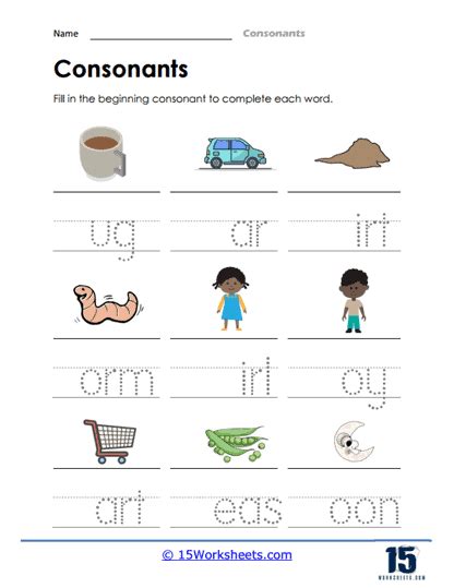 Consonants Worksheets - 15 Worksheets.com - Worksheets Library