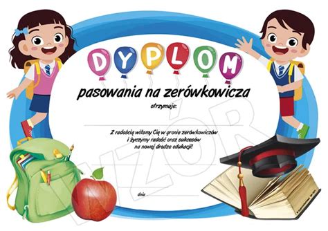 Dyplomy pasowania na zerówkowicza Galanteria DyplomyDlaDzieci pl