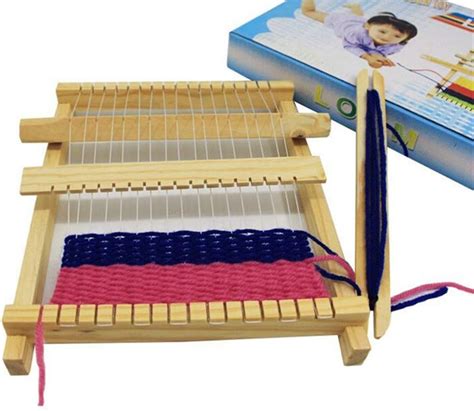 Chonor Kit de Tissage 9 Pièces en Bois Métier à Tisser pour Enfants