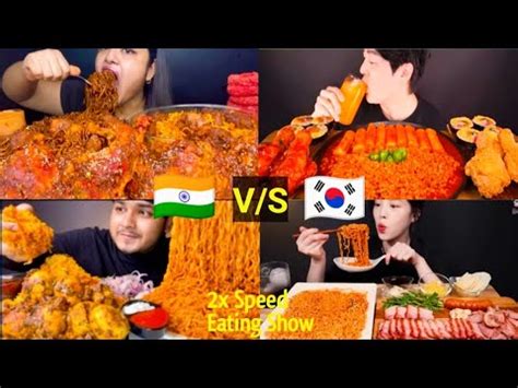 2x Speed Eating Show India V S Korea Mukbang Eating Complications