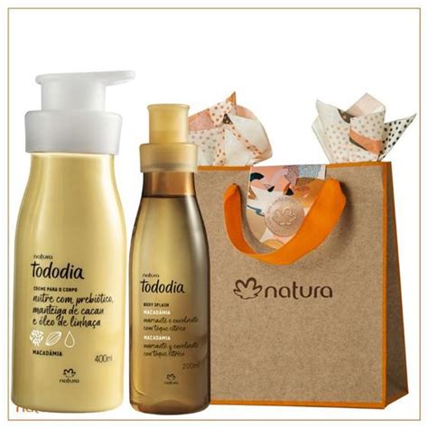 Kit Presente Natura Tododia Macadâmia Hidratante Body Perfume Kit de