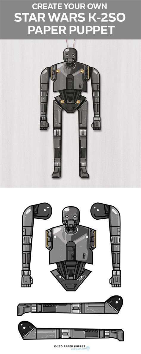 Star Wars Droid K 2so Paper Puppet Printable M Gulin Papercrafts