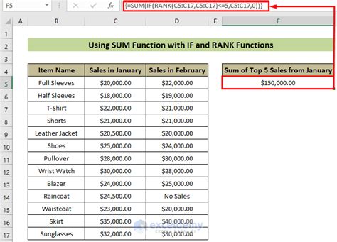 Excel Formula To Sum Top Values In A Column Printable Templates