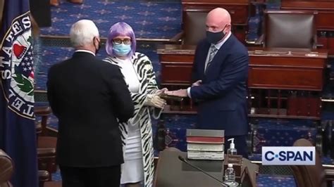 Bi Senator Kyrsten Sinema 'Trolling' Mike Pence In Wig Goes Viral