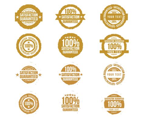 Satisfaction Gold Stamp Vector Set Vector Art & Graphics | freevector.com