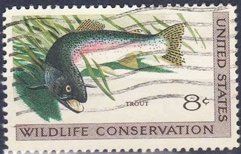 United States Wildlife Conservation Trout Postage Stamp Fishing