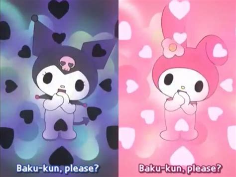 Lol Kuromi Is Copying My Melody On Baku Hello Kitty Wallpaper Hello