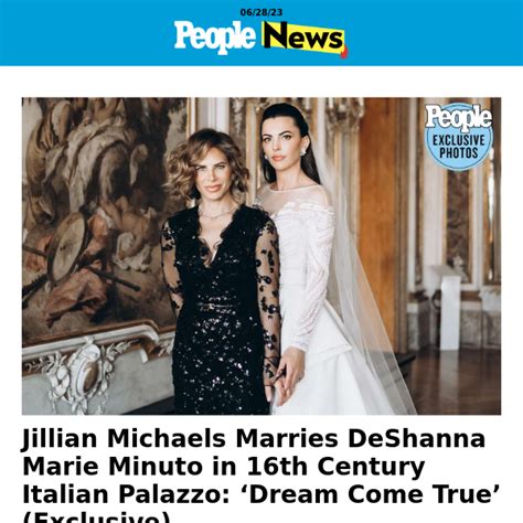 Jillian Michaels Marries Deshanna Marie Minuto In Th Century Italian