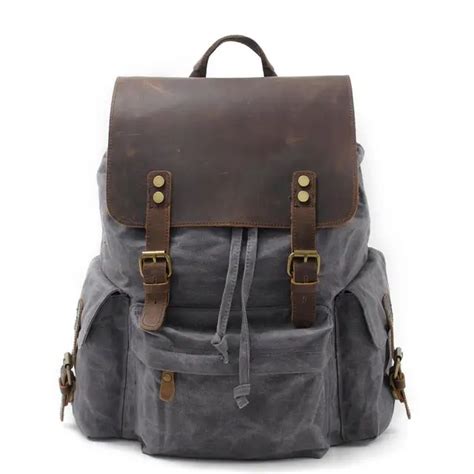 Mochila De Lona Para Hombre Estilo Vintage De Pulgadas Para Laptop De Gran Capacidad Casual