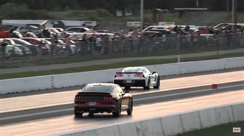 Ford Mustang Gt Drags Chevy Corvette Z Someone Falls Asleep And Gets