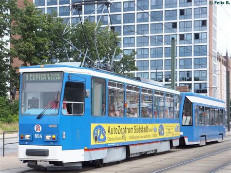 Tatra Straßenbahn NR 804 der RSAG in Rostock am 24 07 2014 Bahnbilder de