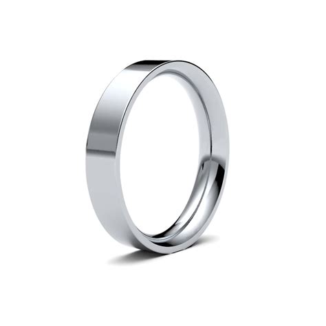 Platinum Premium Weight Flat Court Profile Mirror Finish Wedding Ring