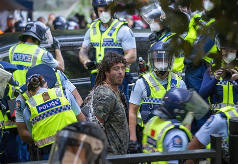 Police Move On Protesters Outside New Zealands Parliament