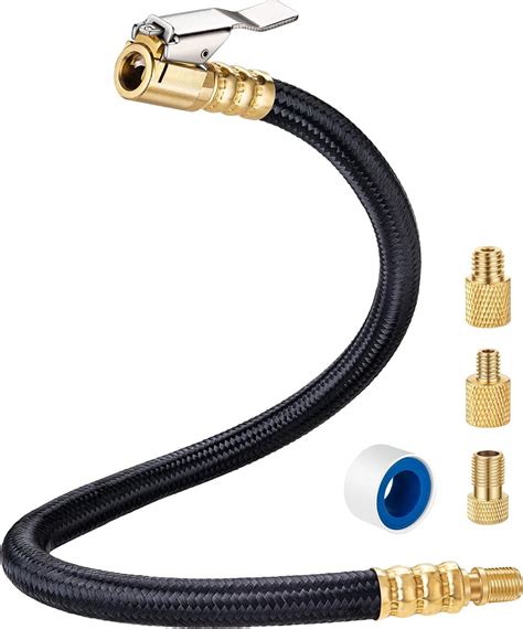 Amazon.com: EVOULTES 12'' Tire Inflator Hose Adaptor, Brass Clip