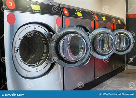 Row of Industrial Laundry Machines in Krakow Stock Photo - Image of ...